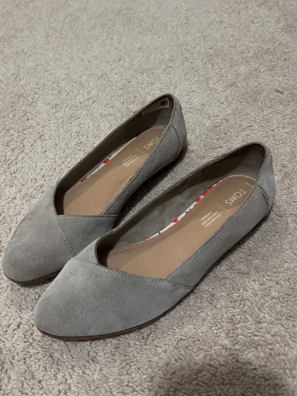Toms Jutti Flats - Gray Suede Women's 10